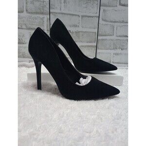 CHARLOTTE RUSSE Women Ponty Toe Stiletto  Black Faux Suede   Heels Sz 9